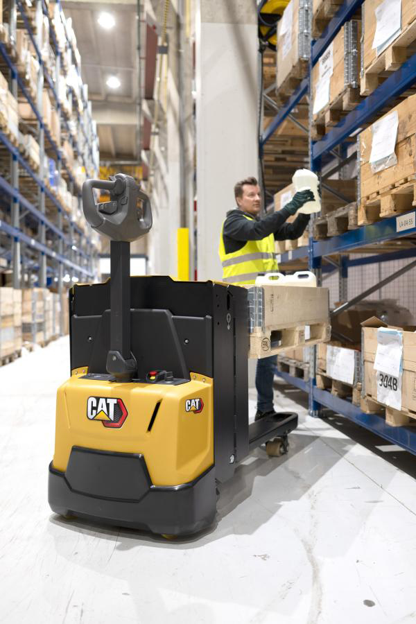power pallet truck, makes the job more enjoyable. Ergonomic materials handling equipment, like this pedestrian